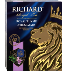 Чай черный RICHARD Royal Thyme&Rosemary байховый с чабрецом и розмарином, 100пак, Россия, 100 пак