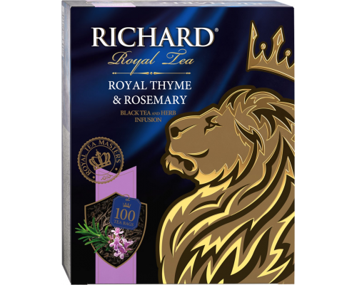 Чай черный RICHARD Royal Thyme&Rosemary байховый с чабрецом и розмарином, 100пак, Россия, 100 пак