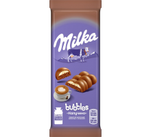 Шоколад молочный MILKA Bubbles пористый с начинкой со вкусом капучино, 92г, Россия, 92 г