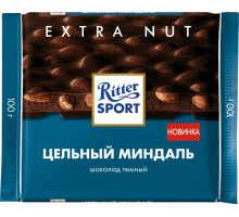 Шоколад темный RITTER SPORT Цельный миндаль, 100г, Германия, 100 г