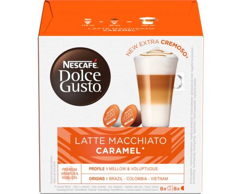 Кофе в капсулах NESCAFE Dolce Gusto Latte Macchiato со вкусом карамели, 16кап, Великобритания, 16 кап