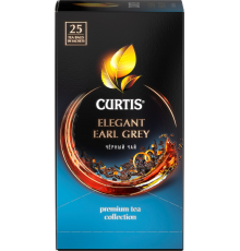 Чай черный CURTIS Elegant Earl Grey ароматизированный с добавками байховый, 25пак, Россия, 25 пак