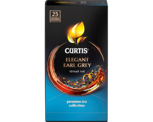 Чай черный CURTIS Elegant Earl Grey ароматизированный с добавками байховый, 25пак, Россия, 25 пак