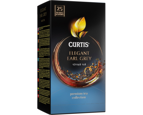 Чай черный CURTIS Elegant Earl Grey ароматизированный с добавками байховый, 25пак, Россия, 25 пак