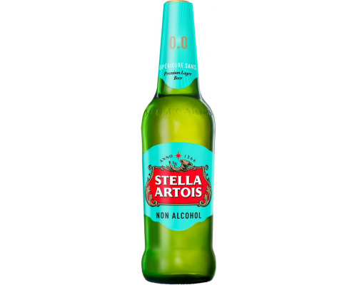 Пиво светлое безалкогольное STELLA ARTOIS фильтрованное пастеризованное, не более 0,5%, 0.44л, Россия, 0.44 L