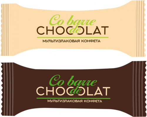 Конфеты мультизлаковые CO BARRE DE CHOCOLAT Ассорти с белой и темной глазурью, весовые, Россия