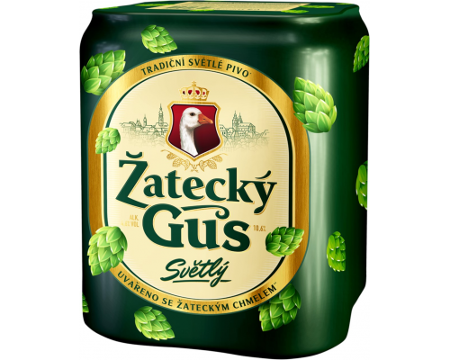 Промонабор ZATECKY GUS пиво светлое, 4,6%, ж/б, 0.45x4л, Россия, 1.8 L