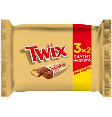 Батончик шоколадный TWIX с карамелью, 3х55г, Россия, 165 г