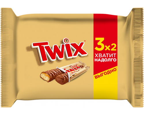 Батончик шоколадный TWIX с карамелью, 3х55г, Россия, 165 г