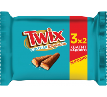 Батончик шоколадный TWIX Соленая Карамель, 3х55г, Россия, 165 г