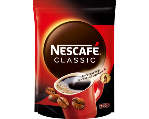 Кофе растворимый с добавлением молотого NESCAFE Classic, 320г, Россия, 320 г