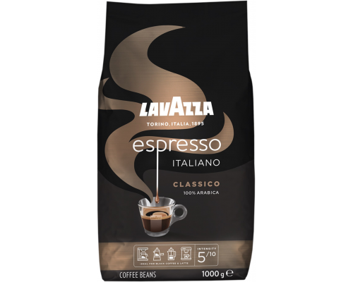 Кофе зерновой LAVAZZA Espresso Italiano Classico натуральный жареный, 1кг, Италия, 1000 г