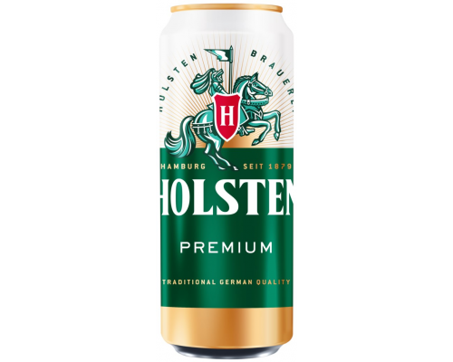 Пиво светлое HOLSTEN Premium пастеризованное, 4,8%, ж/б, 0.45л, Россия, 0.45 L