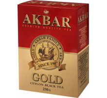 Чай черный AKBAR Gold Цейлонский байховый листовой, 250г, Россия, 250 г