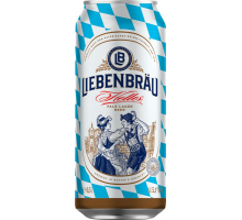 Пиво светлое LIEBENBRAU Helles фильтрованное пастеризованное, 5,1%, ж/б, 0.5л, Германия, 0.5 L