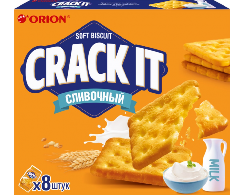 Печенье затяжное ORION Crack It Сливочный, 160г, Россия, 160 г