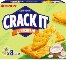 Печенье затяжное ORION Crack It Кокосовый, 144г, Россия, 144 г