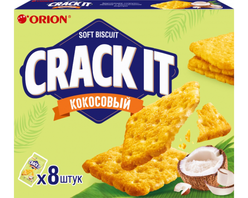 Печенье затяжное ORION Crack It Кокосовый, 144г, Россия, 144 г