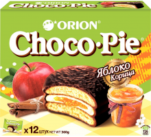 Пирожное ORION Choco Pie Яблоко, корица, 12x30г, Россия, 360 г