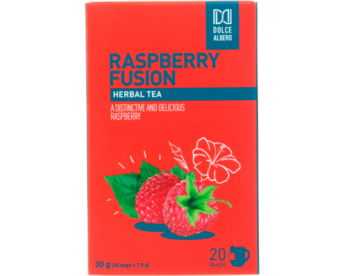 Напиток чайный DOLCE ALBERO Rasberry Infusion, 20пак, Шри-Ланка, 20 пак