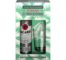 Ром BACARDI Карта Бланка невыдержанный 40%, п/у + стакан, 0.7л, Италия, 0.7 L