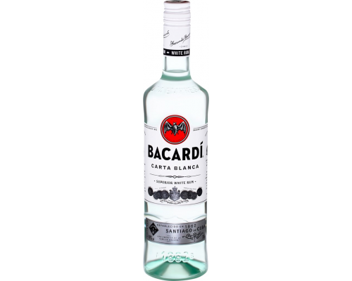 Ром BACARDI Карта Бланка невыдержанный 40%, п/у + стакан, 0.7л, Италия, 0.7 L