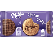 Печенье MILKA с овсяными хлопьями, в молочном шоколаде, 42г, Польша, 42 г