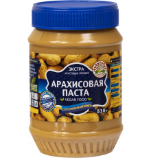 Паста арахисовая АЗБУКА ПРОДУКТОВ с кусочками арахиса, 510г, Китай, 510 г