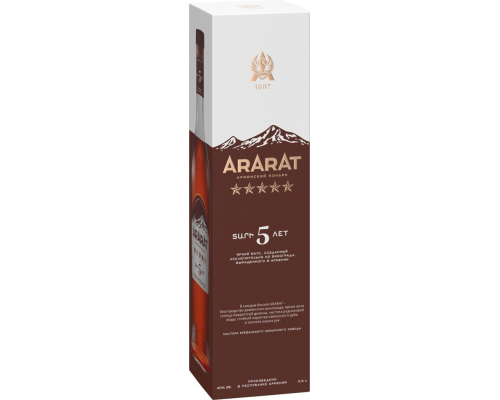 Коньяк АРАРАТ Армянский 5 лет, 40%, п/у, 0.5л, Армения, 0.5 L