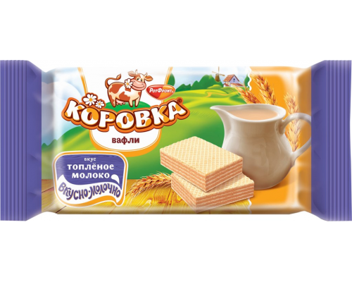 Вафли РОТ ФРОНТ Коровка вкус топленое молоко, 150г, Россия, 150 г