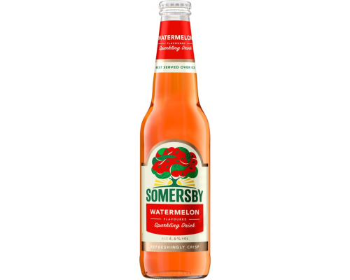 Напиток пивной SOMERSBY Watermelon пастеризованный, 4,6%, 0.4л, Россия, 0.4 L