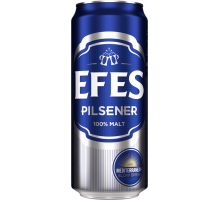 Пиво светлое EFES Pilsener пастеризованное, 5%, ж/б, 0.45 л, Россия, 0.45 L