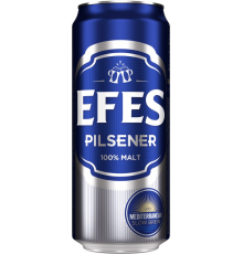 Пиво светлое EFES Pilsener пастеризованное, 5%, ж/б, 0.45 л, Россия, 0.45 L