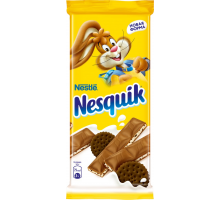 Шоколад молочный NESQUIK с молочной начинкой и какао-печеньем, 87г, Россия, 87 г