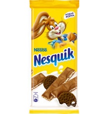 Шоколад молочный NESQUIK с молочной начинкой и какао-печеньем, 87г, Россия, 87 г