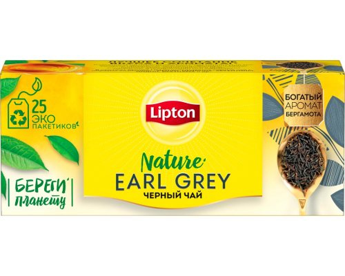 Чай черный LIPTON Earl Grey Tea байховый, 25пак, Россия, 25 пак