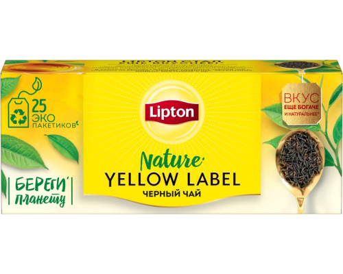 Чай черный LIPTON Yellow Label, 25пак, Россия, 25 пак