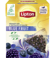 Чай черный LIPTON Blue Fruit Tea с кусочками ягод, 20пир, Россия, 20 пир