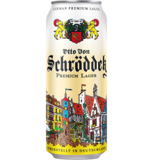 Пиво светлое OTTO VON SCHRODDER Premium lager фильтрованное пастеризованное, 4,9%, ж/б, 0.5л, Германия, 0.5 L