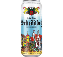 Пиво светлое OTTO VON SCHRODDER Hefeweizen нефильтрованное пастеризованное осветленное, 5%, ж/б, 0.5л, Германия, 0.5 L