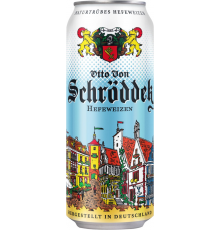 Пиво светлое OTTO VON SCHRODDER Hefeweizen нефильтрованное пастеризованное осветленное, 5%, ж/б, 0.5л, Германия, 0.5 L