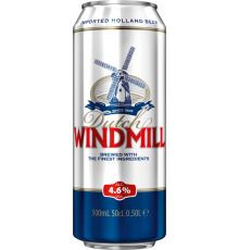 Пиво светлое DUTCH WINDMILL фильтрованное пастеризованное, 4,6%, ж/б, 0.5л, Нидерланды, 0.5 L