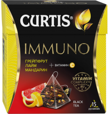 Чай черный CURTIS Immuno ароматизированный, 15пир, Россия, 15 пир