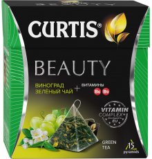 Чай зеленый CURTIS Beauty ароматизированный, 15пир, Россия, 15 пир