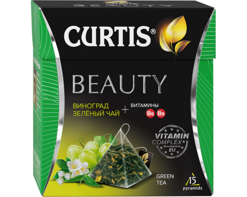 Чай зеленый CURTIS Beauty ароматизированный, 15пир, Россия, 15 пир