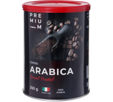 Кофе молотый ЛЕНТА PREMIUM Arabica жареный натуральный, ж/б, 250г, Италия, 250 г