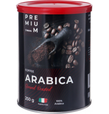 Кофе молотый ЛЕНТА PREMIUM Arabica жареный натуральный, ж/б, 250г, Италия, 250 г