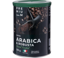 Кофе молотый ЛЕНТА PREMIUM Arabica&Robusta жареный натуральный, ж/б, 250г, Италия, 250 г