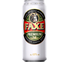 Пиво светлое FAXE Premium фильтрованное пастеризованное, 4,9%, ж/б, 0.45л, Россия, 0.45 L