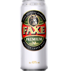 Пиво светлое FAXE Premium фильтрованное пастеризованное, 4,9%, ж/б, 0.45л, Россия, 0.45 L